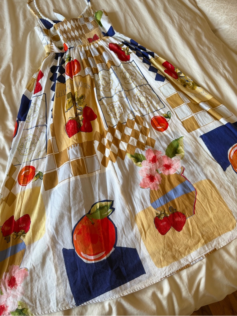 Caroline Constas Champ de Fraises Linen Long Maxi Dress - Picture 4 of 10
